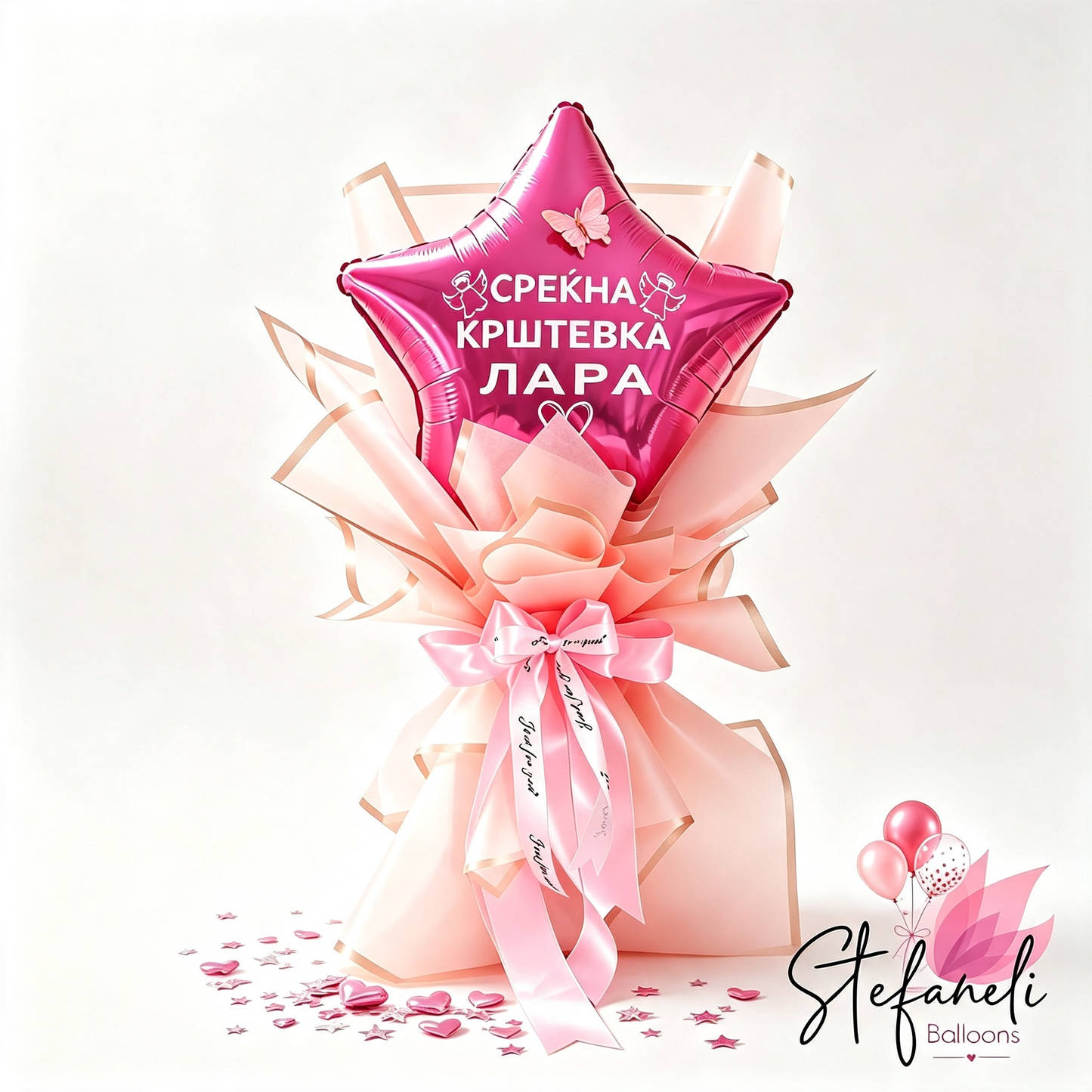 Подарок букет балон  за добредојде и Крштевка